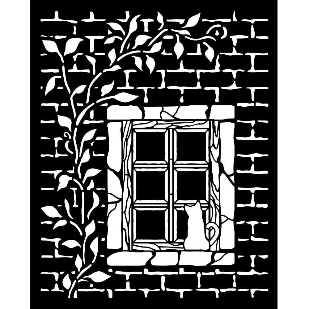 Thick Stencil 20 x 25 cm - Herbarium Silvae - Country Window - 2 - Stamperia - Tidformera