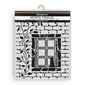 Thick Stencil 20 x 25 cm - Herbarium Silvae - Country Window - 1 - Stamperia - Tidformera