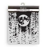 Thick Stencil 20 x 25 cm - Herbarium Silvae - Moon in the Forest - 1 - Stamperia - Tidformera