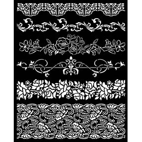Thick Stencil 20 x 25 cm - Romance Forever - Borders - 1 - Stamperia - Tidformera