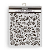Thick Stencil 20 x 25 cm - The Owl's House - Pine cones - 1 - Stamperia - Tidformera