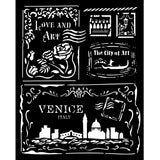Thick Stencil 20 x 25 cm - Venice City of Art - Cards - 2 - Stamperia - Tidformera