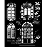 Thick Stencil 20 x 25 cm - Venice City of Art - Windows - 2 - Stamperia - Tidformera