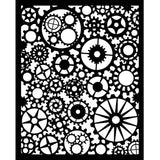 Thick Stencil 20 x 25 cm - Voyages Fantastiques - Gears Pattern - 2 - Stamperia - Tidformera
