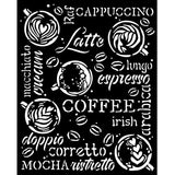 Thick Stencil 20 x 25cm - Coffee and Chocolate - Cappuccino - Stamperia - Tidformera