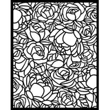 Thick Stencil 20 x 25cm - Romance Forever - Rose Pattern - Stamperia - Tidformera