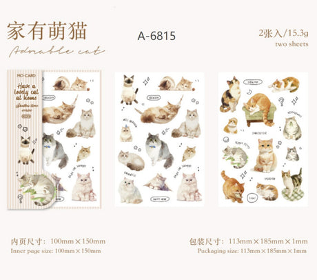 Transfer sticker - 2 - pack - Have a lovely cat at home - Mo Card - Tidformera