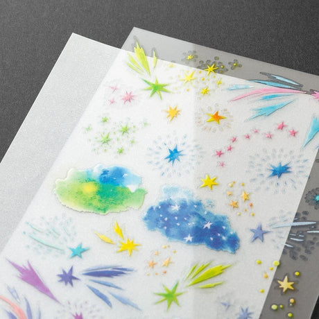 Transfer sticker for journaling - Watercolor Starry Sky - Midori - Tidformera