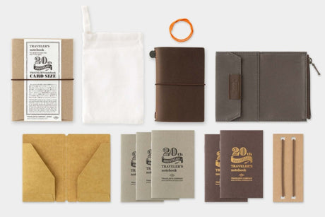 TRAVELER'S notebook Card Size 20th Anniversary Set - Brown - 1 - Traveler's Company - Tidformera