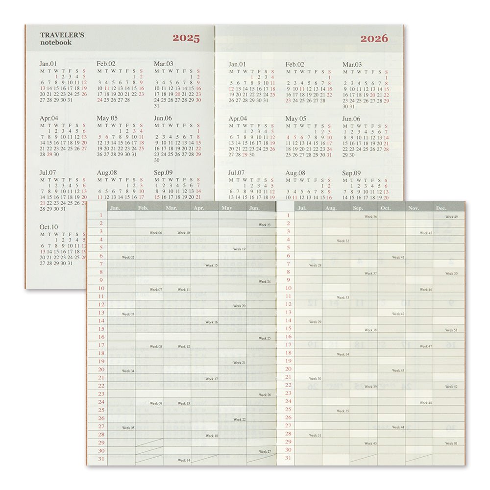 TRC 2025 Monthly Diary Passport size - Traveler's Company - Tidformera