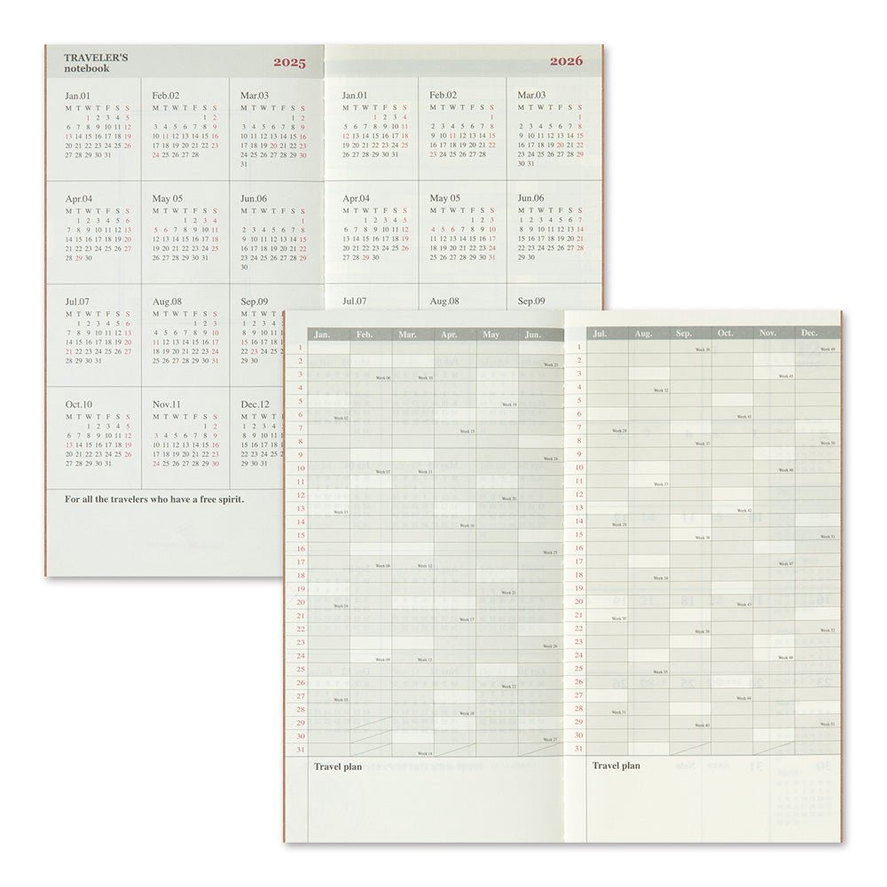 TRC 2025 Monthly Diary Regular size - Traveler's Company - Tidformera