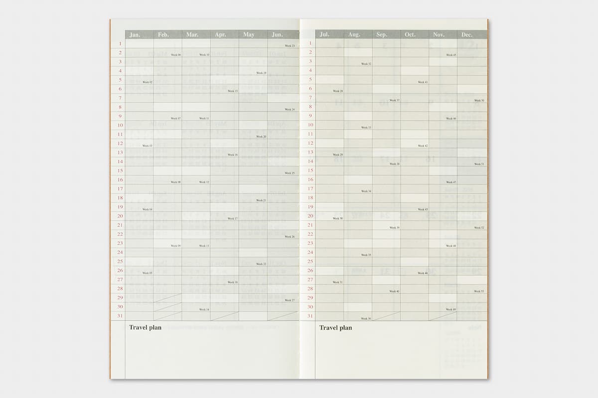 TRC 2026 Monthly Diary Regular size - 5 - Traveler's Company - Tidformera