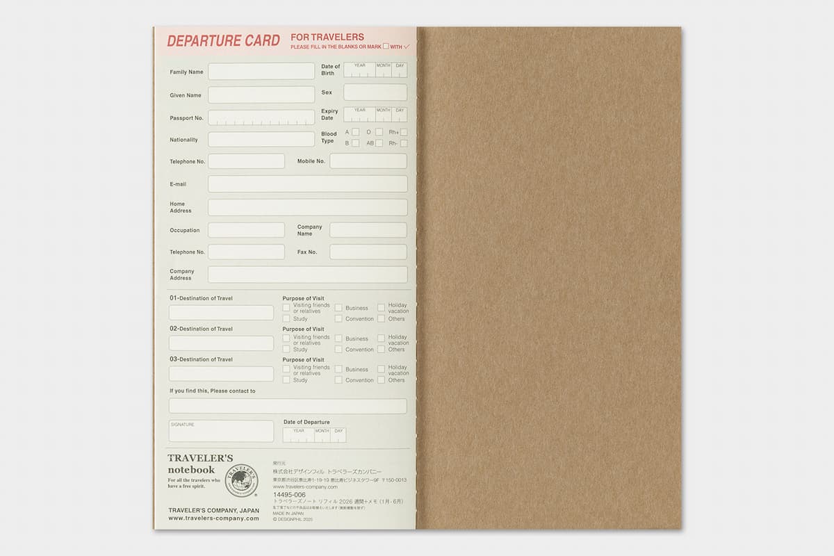 TRC 2026 Weekly + Memo Diary Regular size - 7 - Traveler's Company - Tidformera