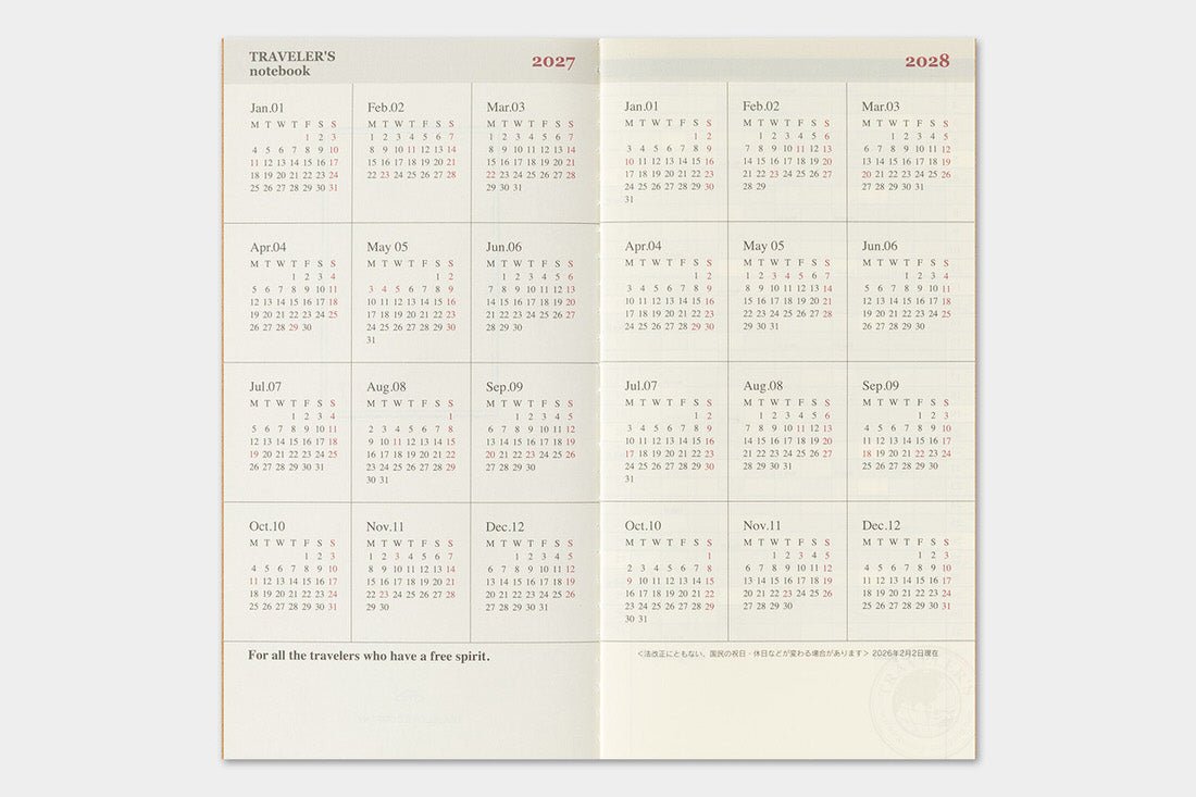 TRC 2027 Monthly Diary Regular size - 5 - Traveler's Company - Tidformera
