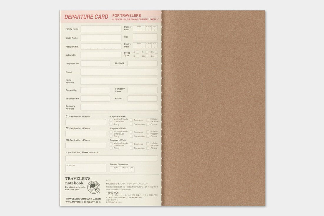 TRC 2027 Weekly Vertical Diary Regular size - 7 - Traveler's Company - Tidformera