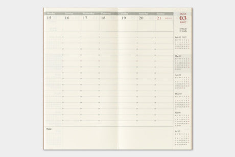 TRC 2027 Weekly Vertical Diary Regular size - 6 - Traveler's Company - Tidformera