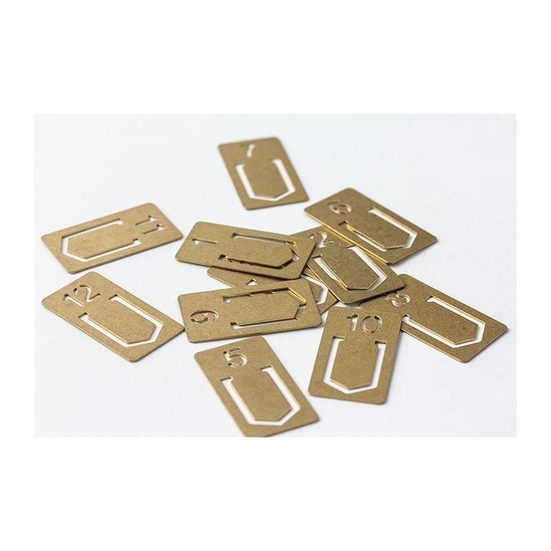 TRC Brass Mässing  - Number clips - 2 - Traveler's Company - Tidformera