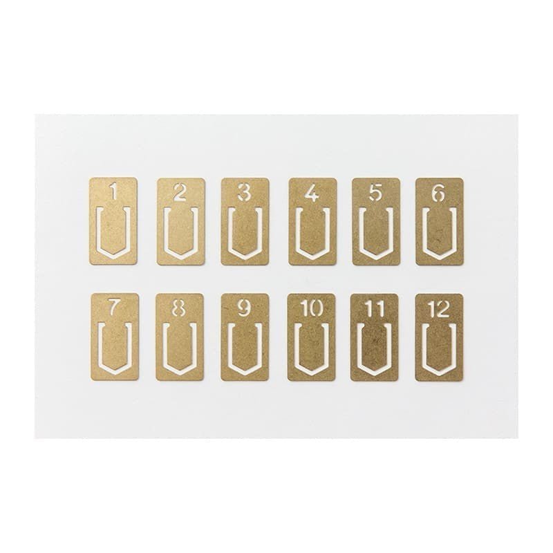 TRC Brass Mässing  - Number clips - 3 - Traveler's Company - Tidformera