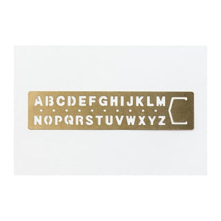 TRC Brass Mässing  - Template Bookmark Alphabet - 1 - Traveler's Company - Tidformera