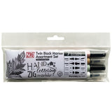 Twin Tip Black marker Assortment set 4-pack - ZIG Kuretake - Tidformera