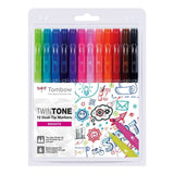 TWINTONE Dual-tip markers 12-pack - Brights - Tombow - Tidformera