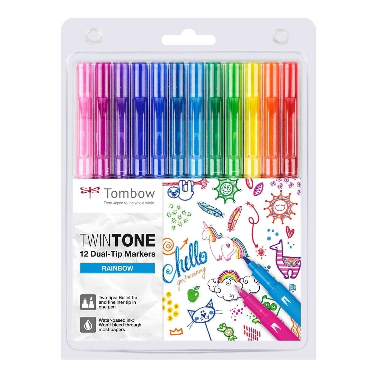 TWINTONE Dual-tip markers 12-pack - Rainbow - Tombow - Tidformera