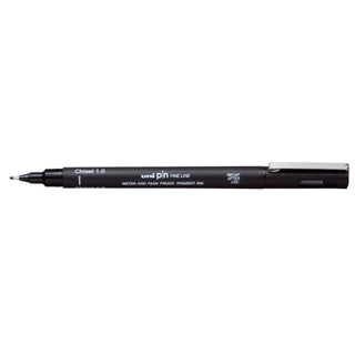 Uni Pin Chisel Pen Black - 1,0 - 1 - Uni Mitsubishi Pencil - Tidformera