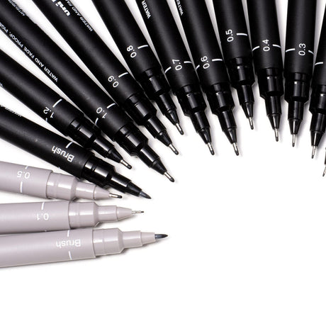 Uni Pin Fineliner Light Gray 0,5 - 3 - Uni Mitsubishi Pencil - Tidformera