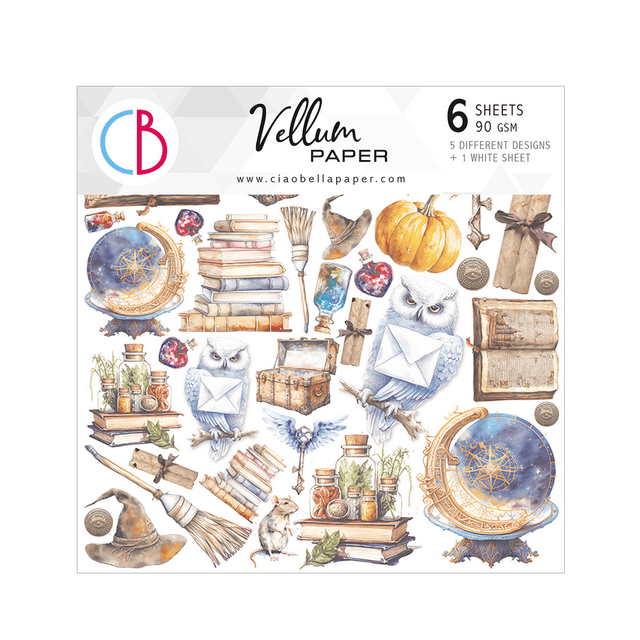 Vellum Paper 15 x 15 cm - Wizard Academy - 6 - pack - 1 - Ciao Bella - Tidformera