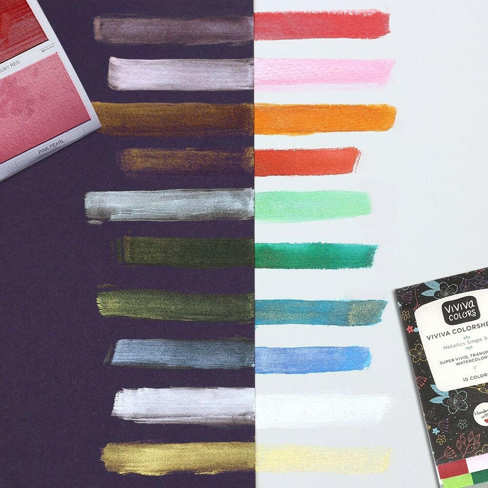 Viviva Colorsheets - Metallic set 10 colors - 2 - Viviva colors - Tidformera