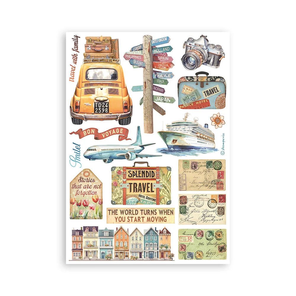 Washi pad - Art of Travelling - Stamperia - Tidformera