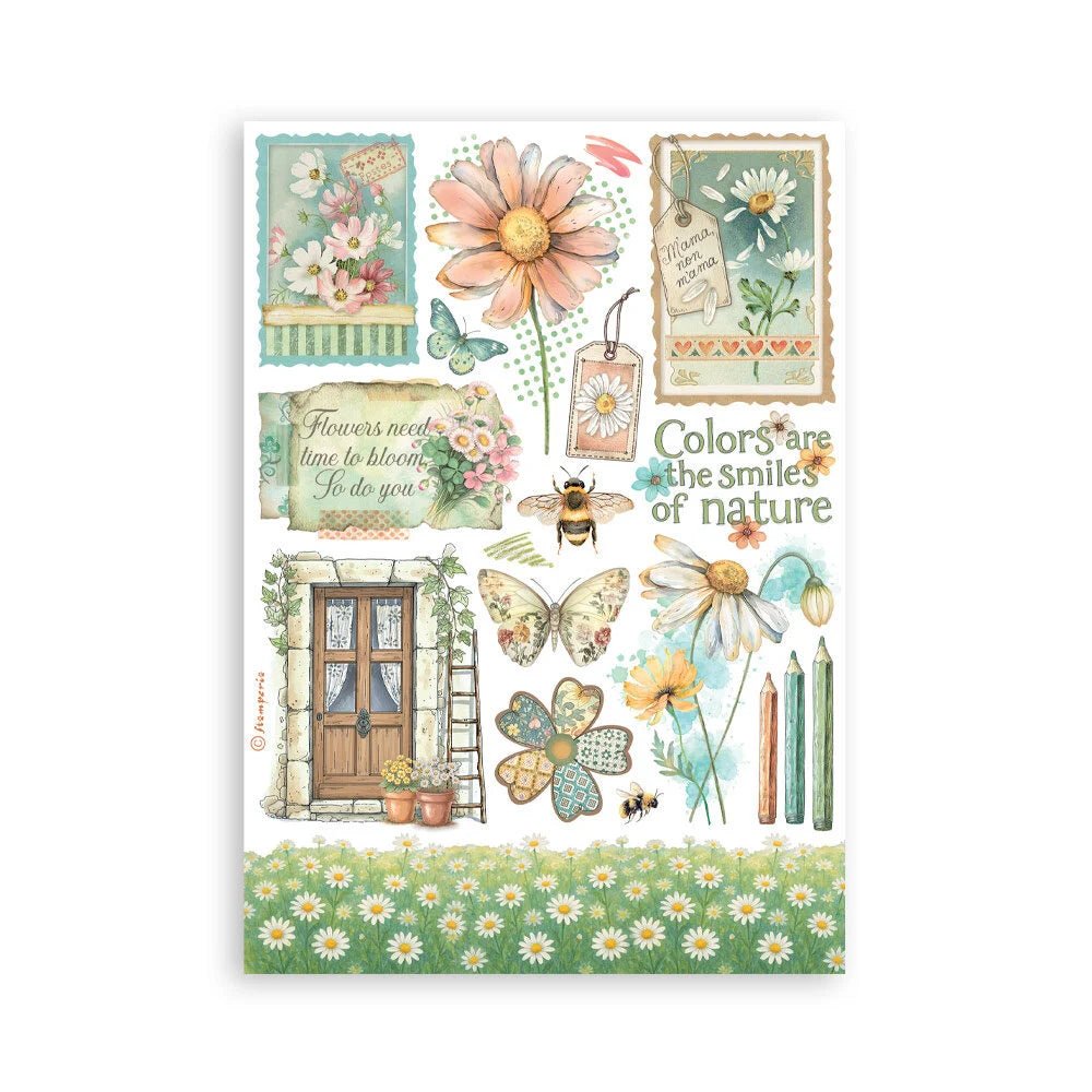 Washi pad - Daisy Art - 3 - Stamperia - Tidformera