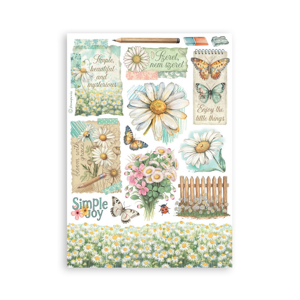 Washi pad - Daisy Art - 6 - Stamperia - Tidformera