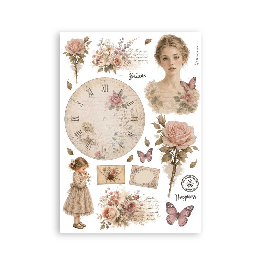 Washi pad - Flowers and Poems - 2 - Stamperia - Tidformera