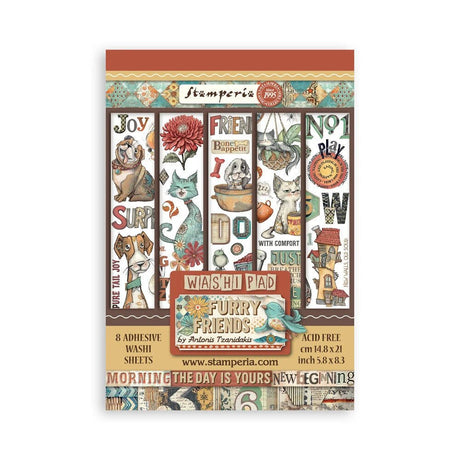 Washi pad - Furry Friends - 1 - Stamperia - Tidformera