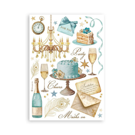 Washi pad - Masquerade - 4 - Stamperia - Tidformera