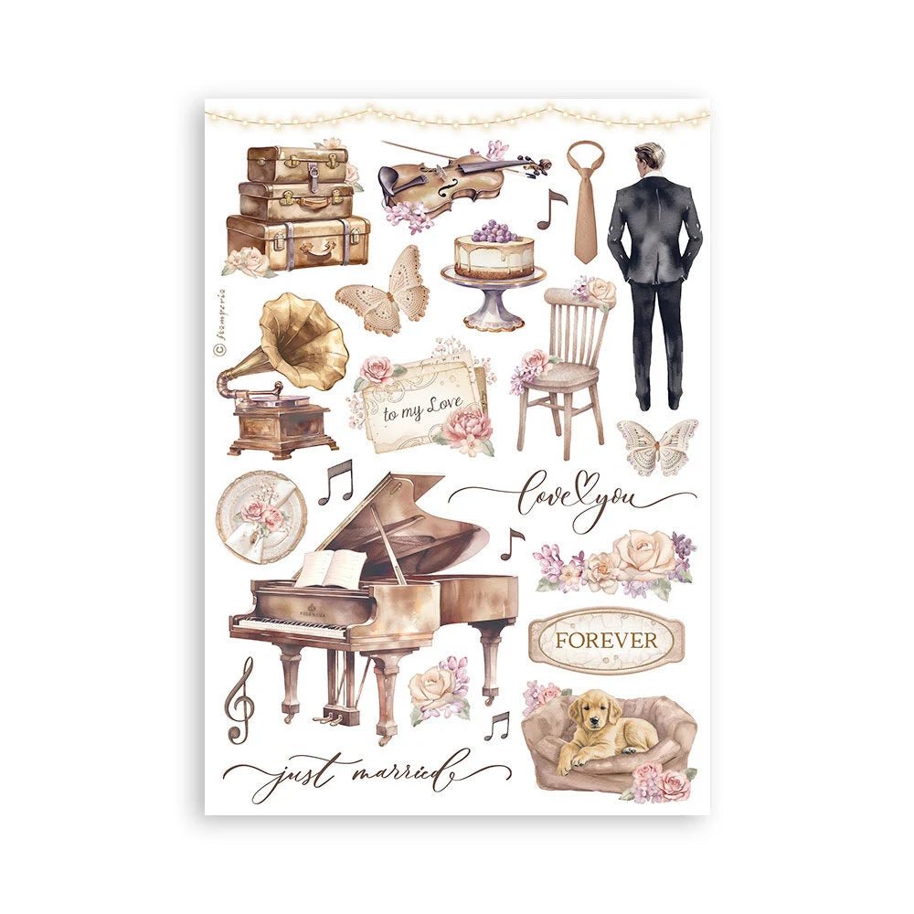 Washi pad - Romance forever - Stamperia - Tidformera