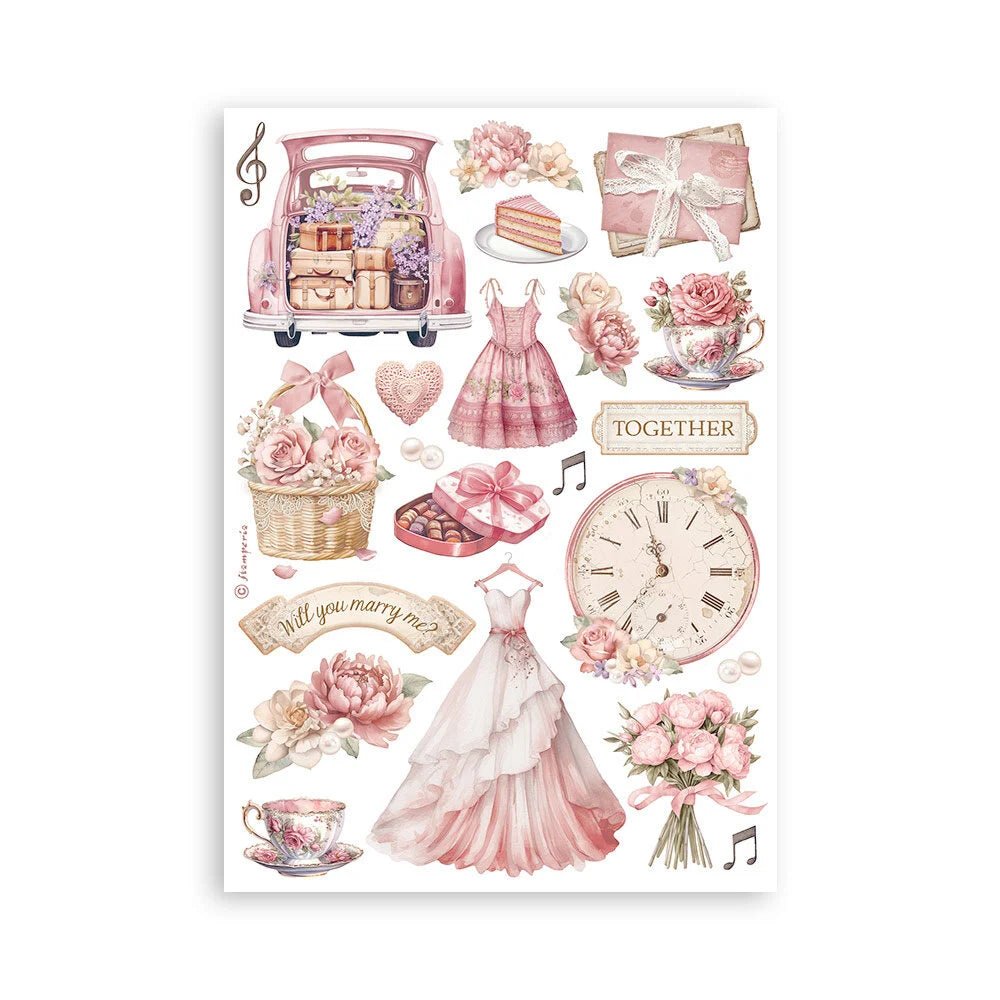 Washi pad - Romance forever - Stamperia - Tidformera