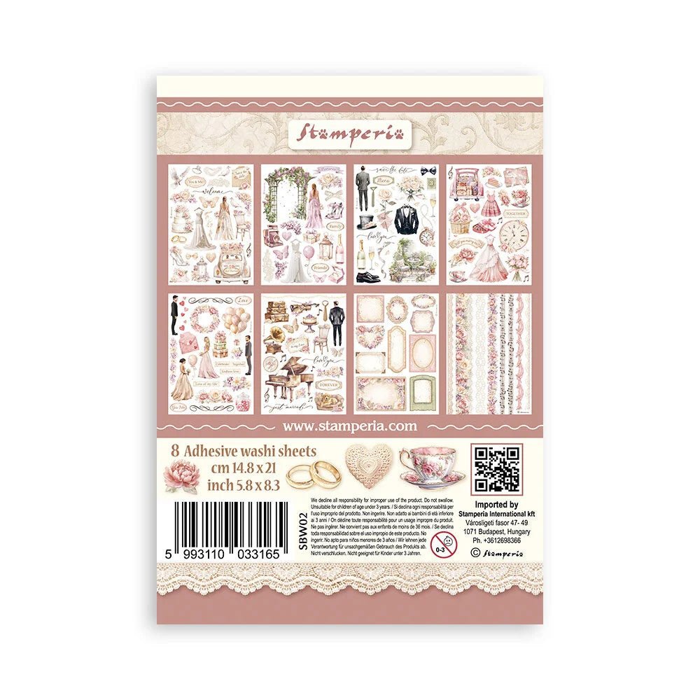 Washi pad - Romance forever - 10 - Stamperia - Tidformera