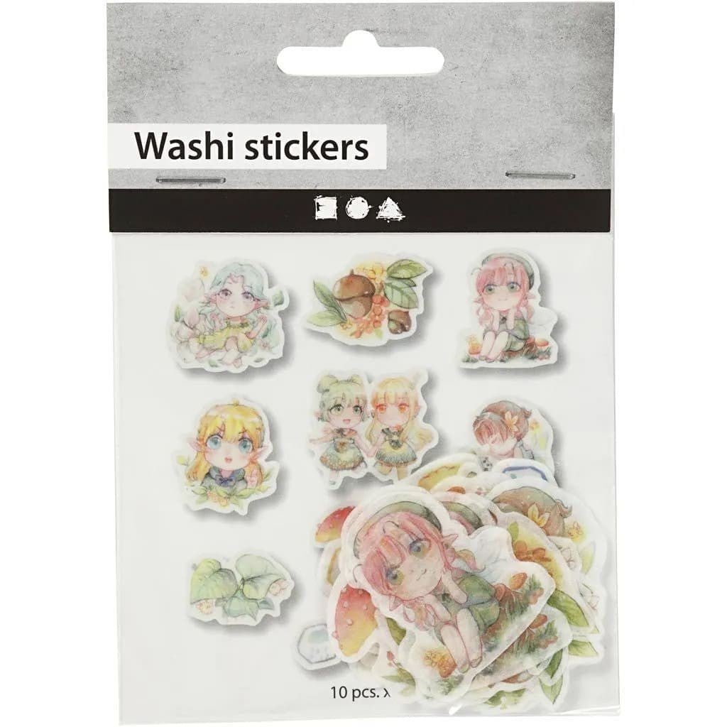 Washi Stickers Creotime - Söta sagofigurer - Creotime - Tidformera