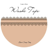 Washi tape 10 mm - Lace - Coffee Brown - 1 - Lana's Scrap Shop - Tidformera