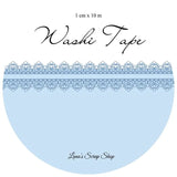 Washi tape 10 mm - Lace - Denim Blue - 1 - Lana's Scrap Shop - Tidformera