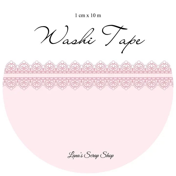 Washi tape 10 mm - Lace - Pink Morning - 1 - Lana's Scrap Shop - Tidformera
