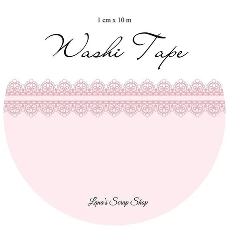 Washi tape 10 mm - Lace - Pink Morning - 1 - Lana's Scrap Shop - Tidformera