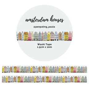Washi tape 15 mm - Penpaling Paula - Amsterdam Houses - 1 - Penpaling Paula - Tidformera