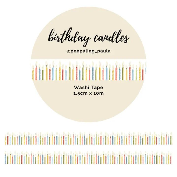 Washi tape 15 mm - Penpaling Paula - Birthday Candles - 1 - Penpaling Paula - Tidformera
