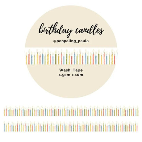 Washi tape 15 mm - Penpaling Paula - Birthday Candles - 1 - Penpaling Paula - Tidformera