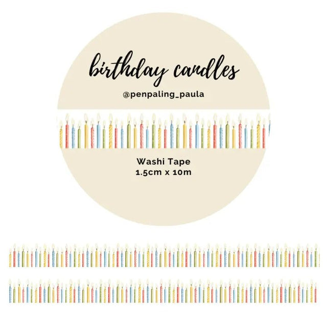 Washi tape 15 mm - Penpaling Paula - Birthday Candles - 1 - Penpaling Paula - Tidformera