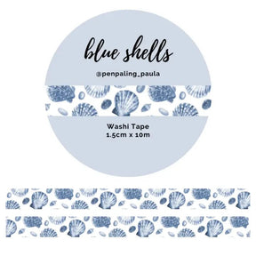 Washi tape 15 mm - Penpaling Paula - Blue Shells - 1 - Penpaling Paula - Tidformera