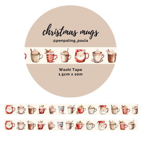 Washi tape 15 mm - Penpaling Paula - Christmas Mugs - 1 - Penpaling Paula - Tidformera